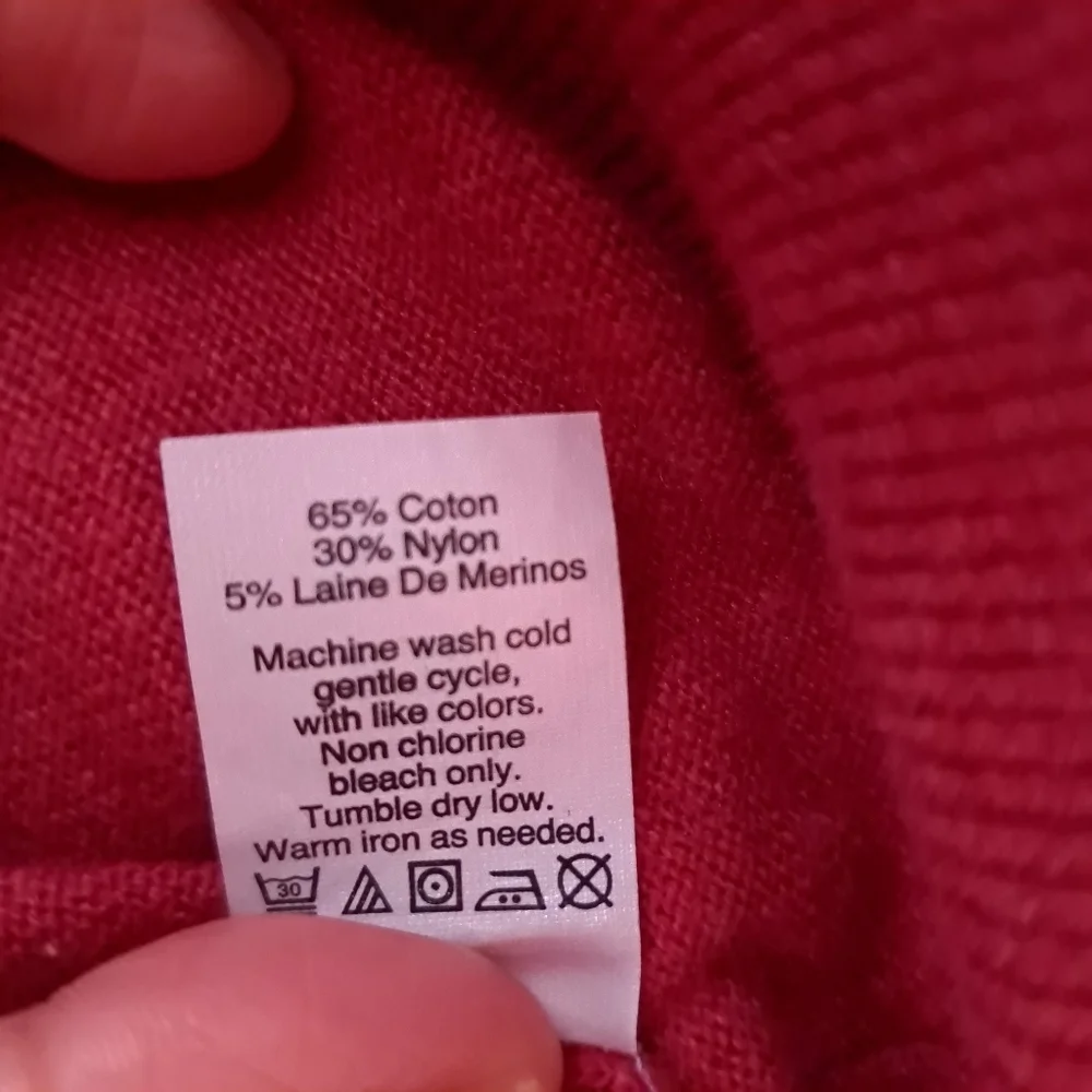 Men's J.Crew Red V-Neck‎ Long Sleeve Sweater Size Medium